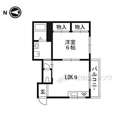 シャローム・石田 1LDKの間取図画像