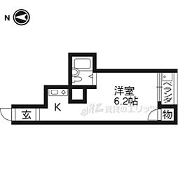 アドニス 1Kの間取図画像