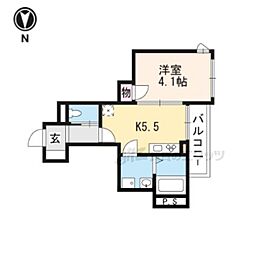 シャーメゾン住吉 1DKの間取図画像