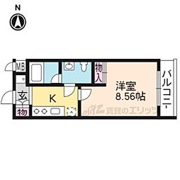 Excellent二条城北 1Kの間取図画像