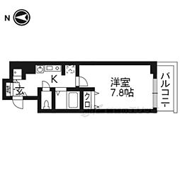 スワンズ京都西陣 1Kの間取図画像