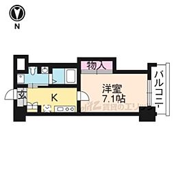 HF四条河原町レジデンス 1Kの間取図画像