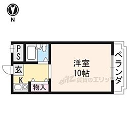 川端ハイツ 1Kの間取図画像