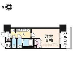 ヴィラ七条西洞院 1Kの間取図画像