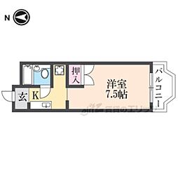 サンシティーキョウリツ 1Kの間取図画像
