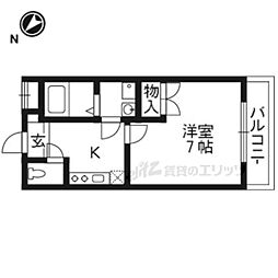 リオン 1Kの間取図画像