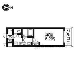 KDXレジデンス西大路 1Kの間取図画像