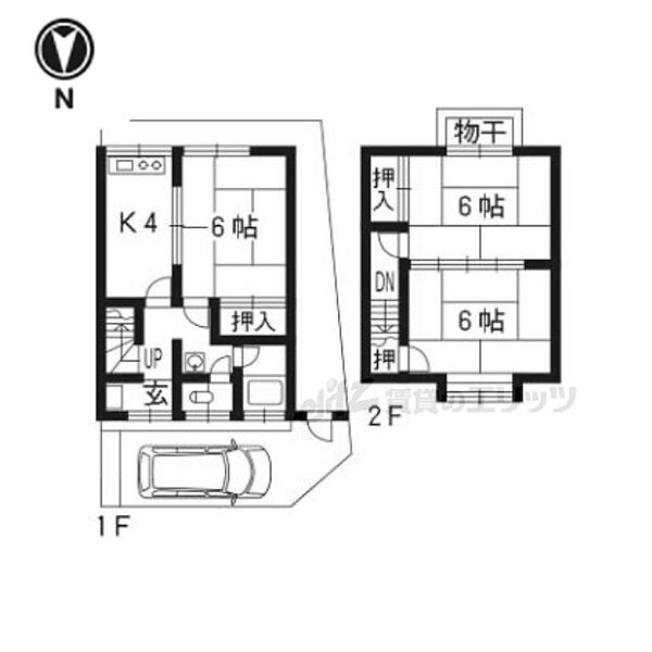 太秦青木ヶ原町11-3貸家 ｜京都府京都市右京区太秦青木ケ原町(賃貸一戸建3K・1階・51.75㎡)の写真 その2