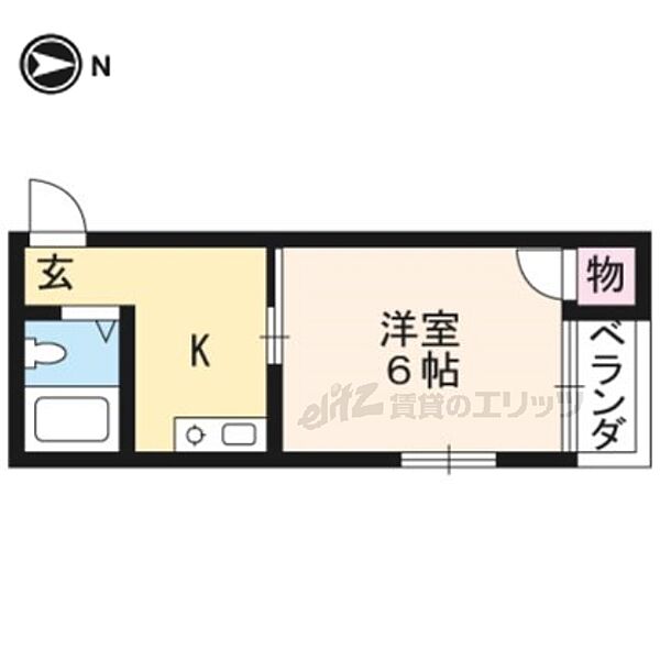 御池ハイツ 206｜京都府京都市右京区山ノ内大町(賃貸マンション1K・2階・15.39㎡)の写真 その2