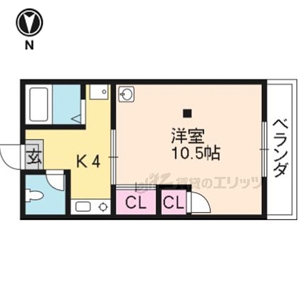 グリーンハイツ紫野 W-08｜京都府京都市北区紫野上柏野町(賃貸アパート1K・2階・27.00㎡)の写真 その2