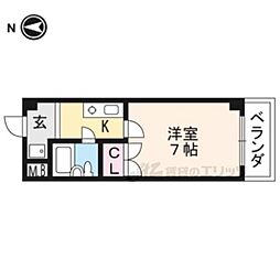 京都市営烏丸線 北大路駅 バス17分 原谷口下車 徒歩1分の賃貸マンション 3階1Kの間取り