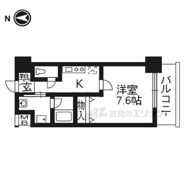 京都府京都市右京区梅津南広町(賃貸マンション1K・11階・25.52㎡)の写真 その2