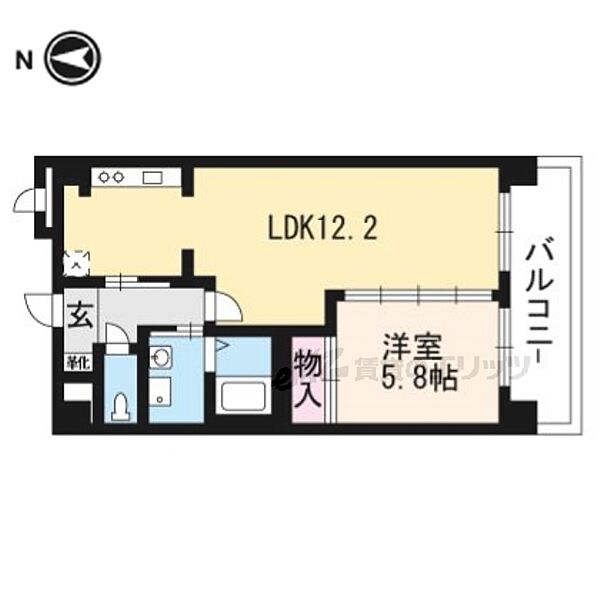 京都府京都市右京区西京極午塚町(賃貸マンション1LDK・6階・51.43㎡)の写真 その2