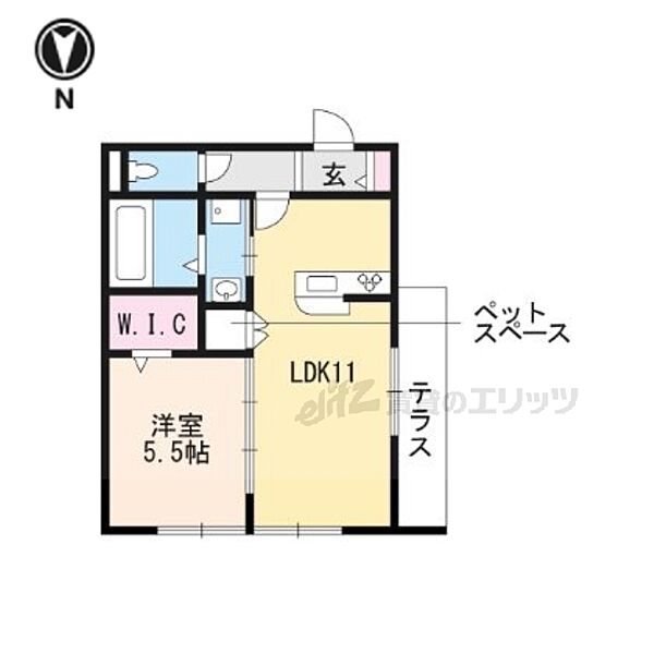 ラウレアパーク 107｜京都府京都市右京区太秦中筋町(賃貸マンション1LDK・1階・42.90㎡)の写真 その2