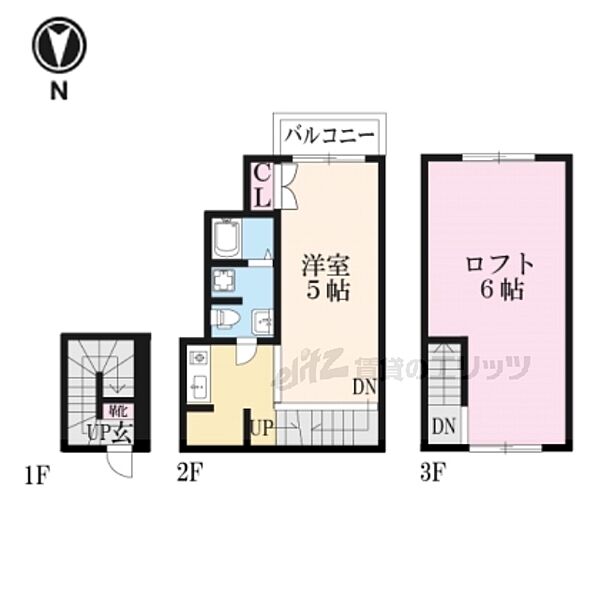 コーポ正木 2-C｜京都府京都市下京区油小路通高辻下る麓町(賃貸アパート1K・2階・18.00㎡)の写真 その2