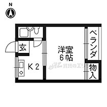 パークハイツゆあさ 202 ｜ 京都府京都市右京区花園巽南町（賃貸マンション1K・2階・18.35㎡） その2