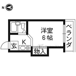 サンハイム島谷 1Kの間取図画像