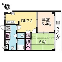 コアロード鷹ヶ峰 2階2DKの間取り