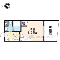 フラッティ千本下長者町 1階1Kの間取り