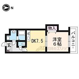 Ｄｕ四条 6階1LDKの間取り