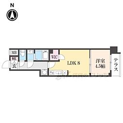 京都市上京区千本通上長者町下る革堂前之町マンション 1LDKの間取図画像