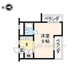 ジョイハウス 3階1Kの間取り