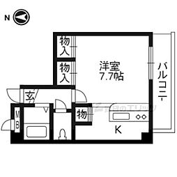 ハウス6 1Kの間取図画像