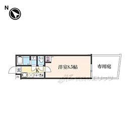 京福電気鉄道北野線 龍安寺駅 徒歩2分の賃貸マンション 1階1Kの間取り