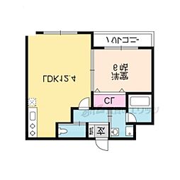 阪急京都本線 大宮駅 徒歩7分の賃貸マンション 3階1LDKの間取り