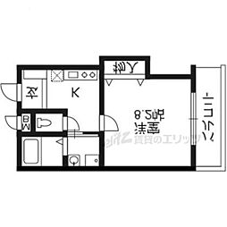 アソルティ西院 3階1Kの間取り