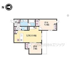 仮称　嵯峨広沢南下馬野町ヘーベルメゾン 3階2LDKの間取り