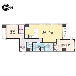 GRANLUXE御所南 2LDKの間取図画像