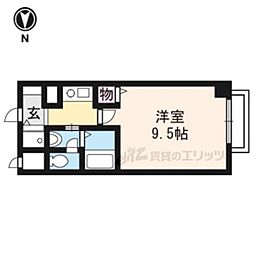 アルテハイム白梅町 1Kの間取図画像