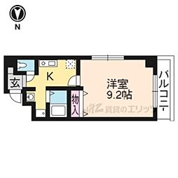グリーンコート 1Kの間取図画像