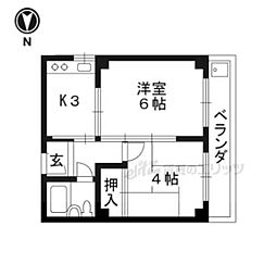 第二光マンション 2Kの間取図画像