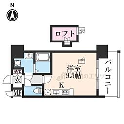 クレアドーレ京都二条 ワンルームの間取図画像