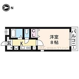 Requie紫竹 1Kの間取図画像