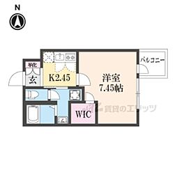 WELLSQUARE京都西陣WEST 1Kの間取図画像