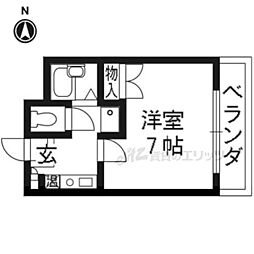 ラトゥール石龍 1Kの間取図画像