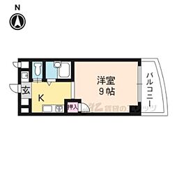 ラフィーネ四条堀川 1Kの間取図画像