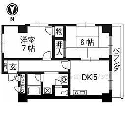 ロイヤルコーポ 2DKの間取図画像