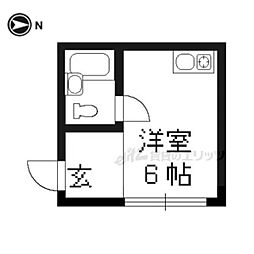 ハイツサンフラワー ワンルームの間取図画像