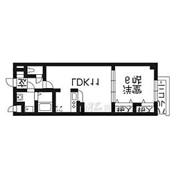 サニーコンフォート北山 1LDKの間取図画像