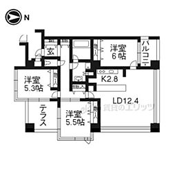 シンフォニー嵯峨嵐山 3LDKの間取図画像