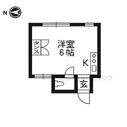 今出川マンション ワンルームの間取図画像