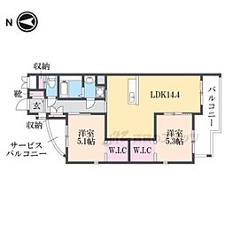 パヴォーネ・植物園 3LDKの間取図画像