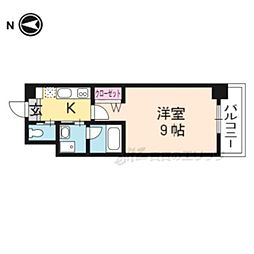 グランレブリー太秦天神川 1Kの間取図画像
