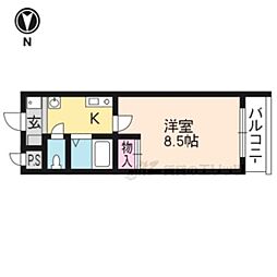 ヴァン・セプトきぬがさ 1Kの間取図画像