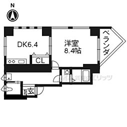 BAUHAUSKITAYAMA 1DKの間取図画像