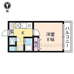 メゾンカルム 1Kの間取図画像
